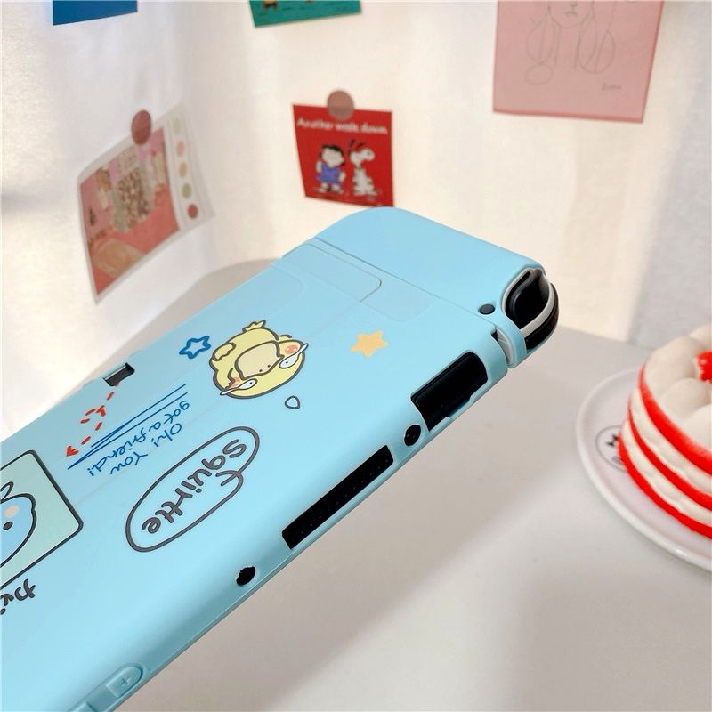 Case Nintendo Switch OLED v2 v1 Casing Mario Bros Super Pokemon Squirtle Psyduck Softcase Soft