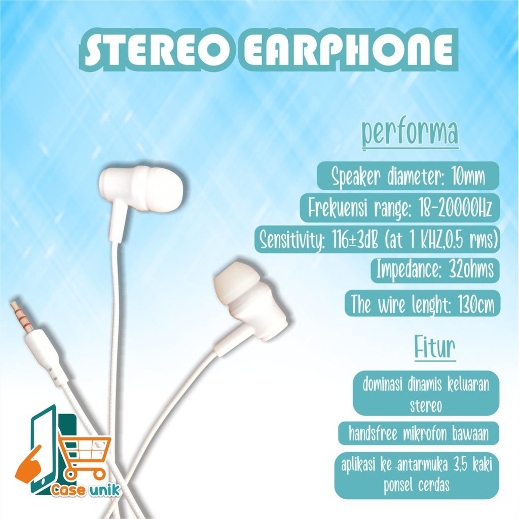 BM031 Headset DIINAMI E39 stereo Earphone Bass Android iPhone Original With MIC - Garansi 1 Tahun CS3016