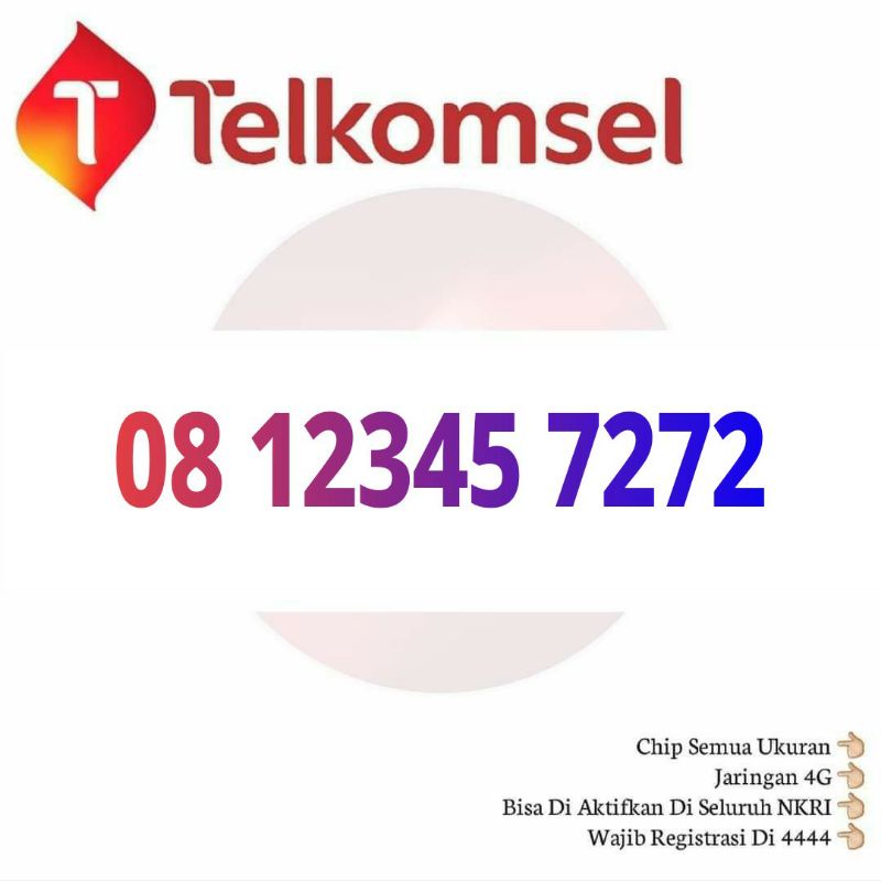 nomor cantik telkomsel simpati 12345 7272 11 digit