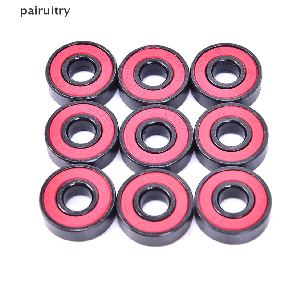 Prt 10Pcs / set 608 2RS Bearing Deep Groove Steel Seal Ball 608RS 608-2RS PRT