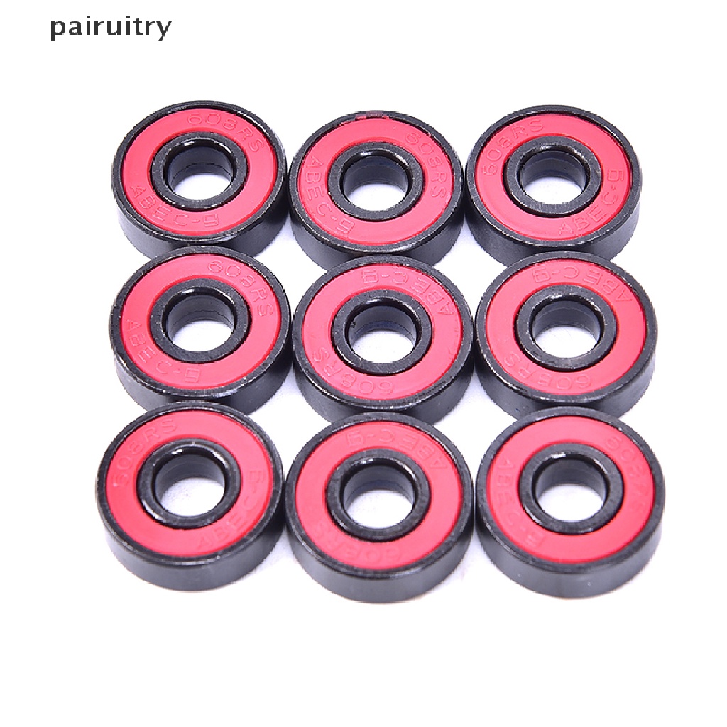 Prt 10Pcs / set 608 2RS Bearing Deep Groove Steel Seal Ball 608RS 608-2RS PRT