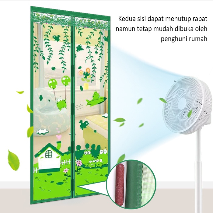 Tirai Magnet Anti Nyamuk Ukuran 90x210cm Gorden Pintu Motif Serat Polyester Terbaru Perlengkapan Rumah Tangga Dekorasi Ruang Tamu Kamar Tidur Import - M1 - Luckystar