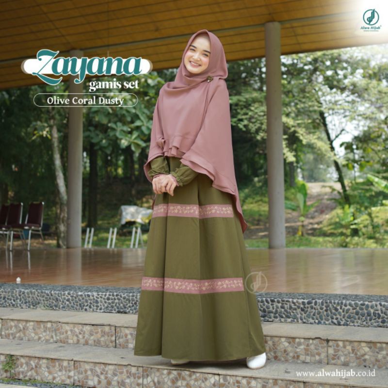 GAMIS SYARI ZAYANA 1 SET KHIMAR  || ALWA HIJAB