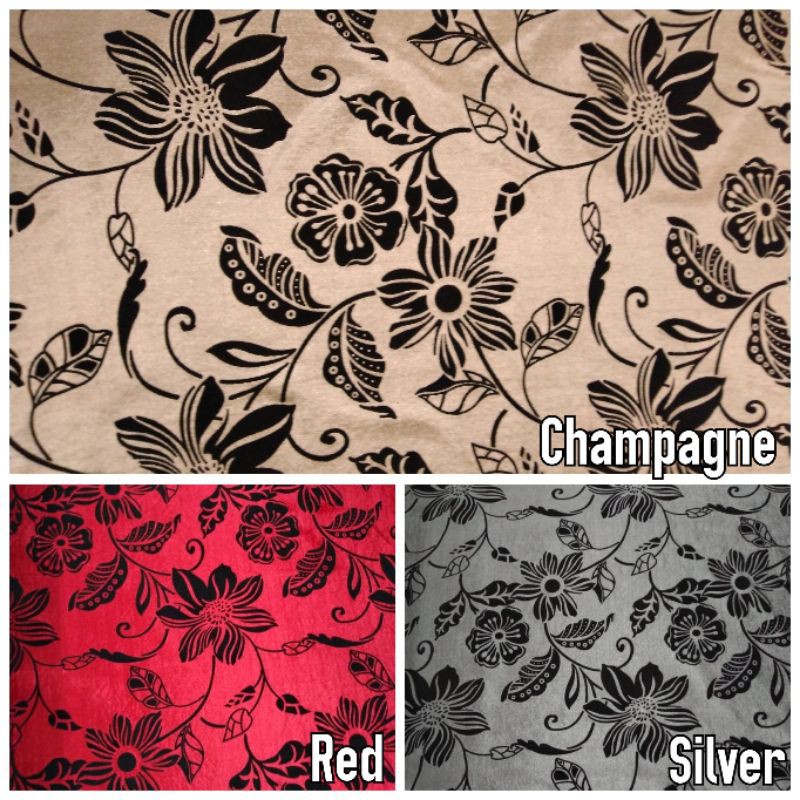 Bahan Kain Beludru Bludru Sofa / Jok / Kursi Motif Bunga Kembang - Malaga