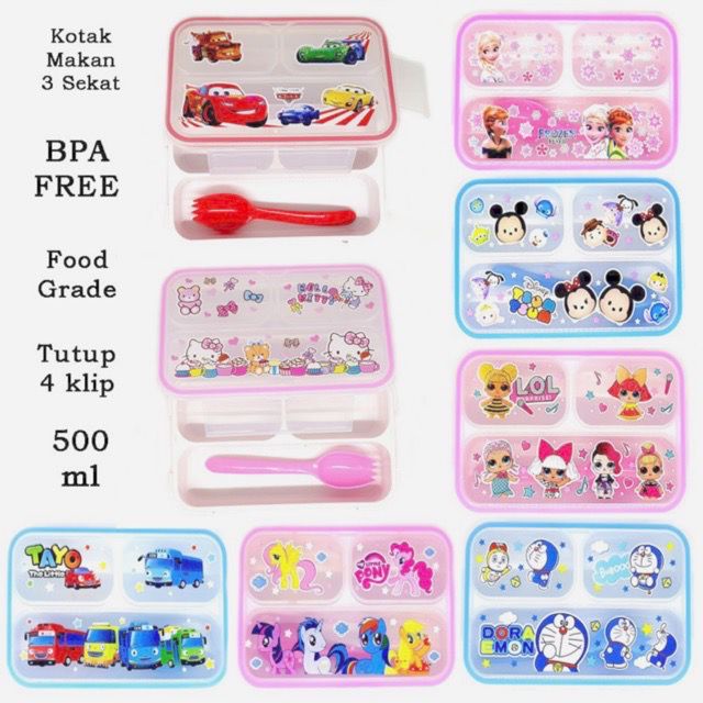 YOOYEE MINI SEKAT 3/ LUNCH BOX SEKAT 3 mini / Yooye Yoyee Mini Yooyee 606 F1 BEKAL MAKAN ANAK 4 SEKAT