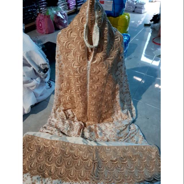 MUKENA TERUSAN SUTRA JEPANG MILO ORI RENDA KEONG