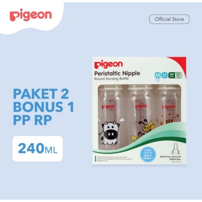 Pigeon Baby Bottle PP RP 240 ml Buy 2 Get 1 Free/Botol Susu Bayi