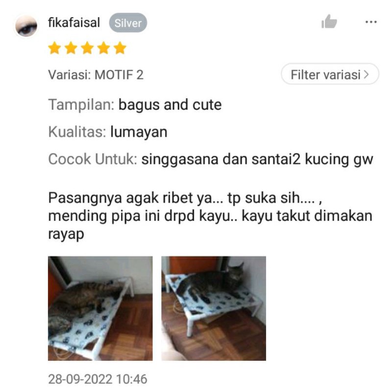 Amahrip Tempat tidur kucing dan anjing ayunan hammock Hewan Peliharaan pet bed