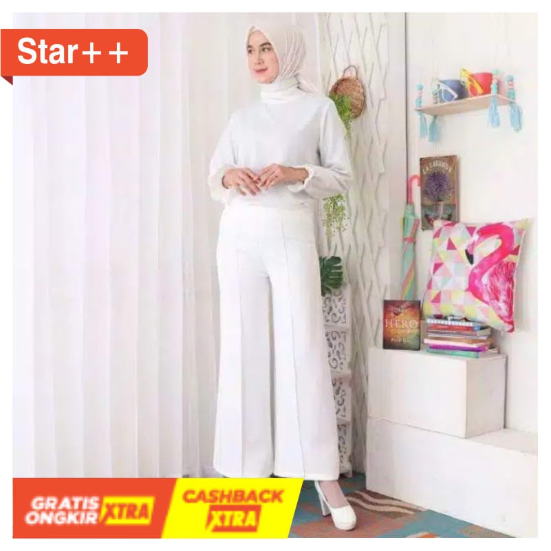 CELANA KULOT WANITA JUMBO AWET BIG SIZE ALL SIZE ORI / AY_Kulot Scuba Cubit