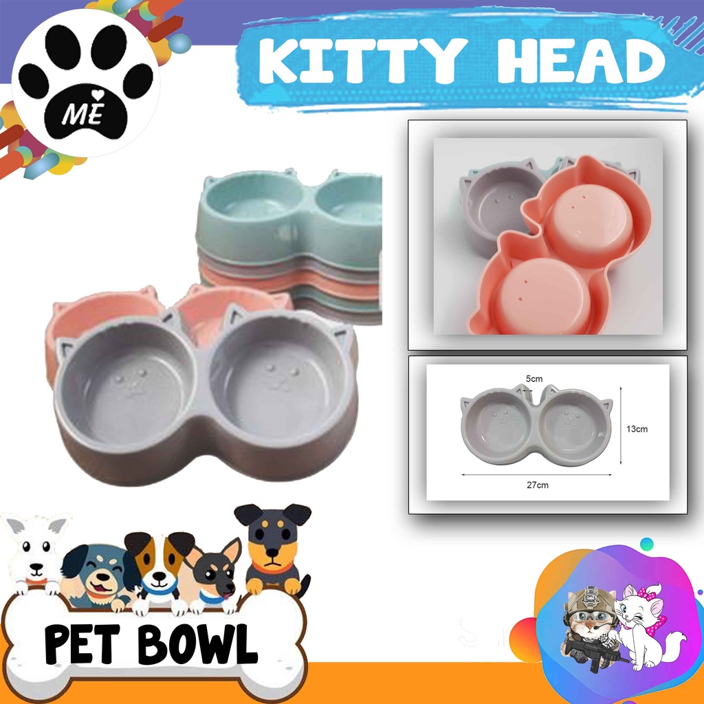 Pet Bowl &quot;KITTY HEAD&quot; Tempat Makan Minum Hewan