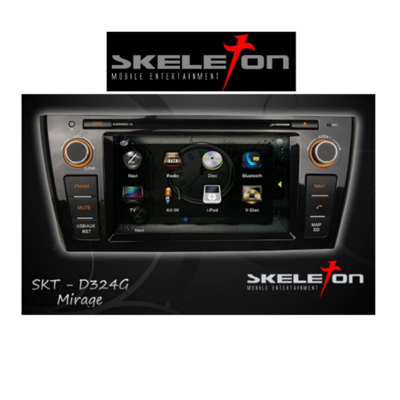 Skeleton Skt-D324G Double Din Tv Dvd 7 inchi Mitsubishi Mirage