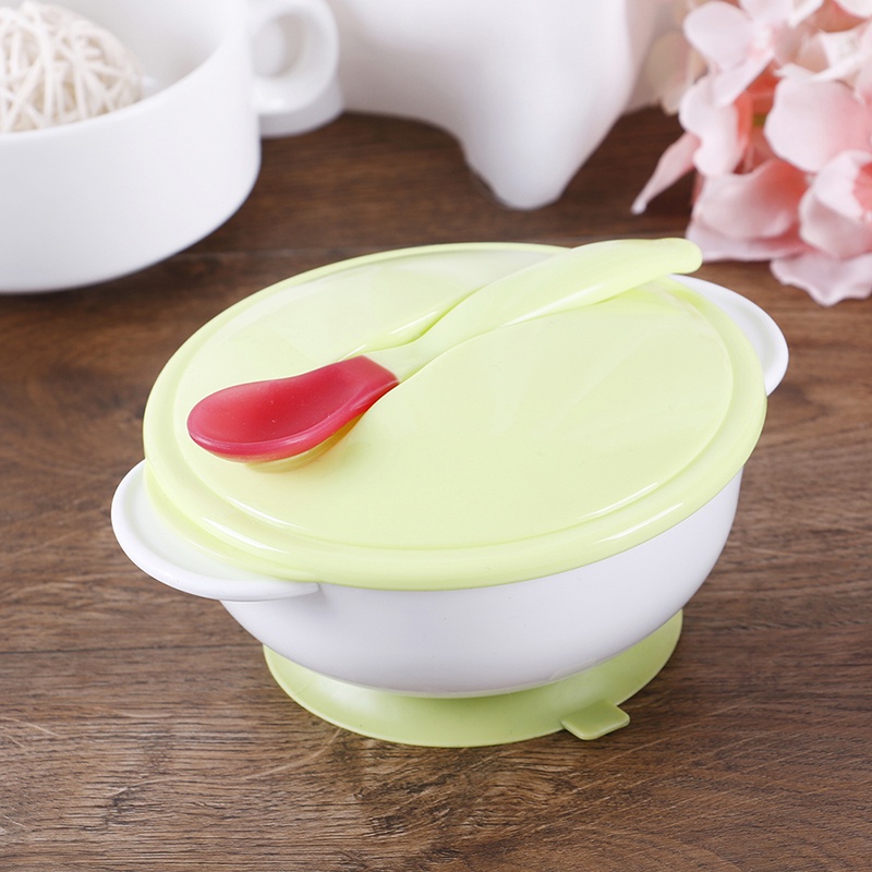 Set Mangkuk Makan Bayi Anti slip Dengan suction Cup + Sendok