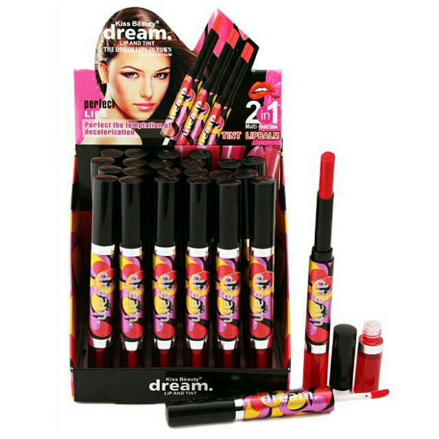 [ Ecer ] Kiss Beauty Dream Lipstick & liptint 2iN1