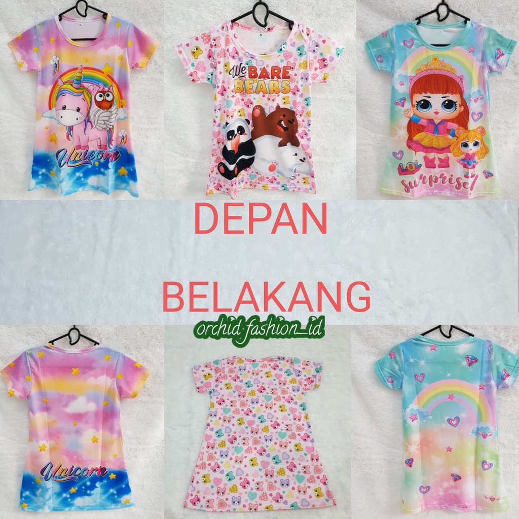 Dress Anak Perempuan / Daster Anak Perempuan Printing / Baju Anak Printing / Dress Anak Import UNTUK