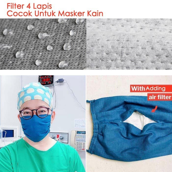 FILTER Masker Kain 4ply Standard Medis Anti Air Bersin, Batuk, Virus Seperti N95 UNIVERSAL IMPORT