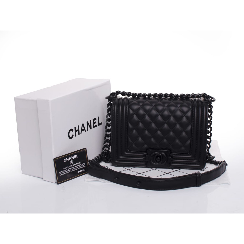 Chanel Boy So Black + Box 8813 W