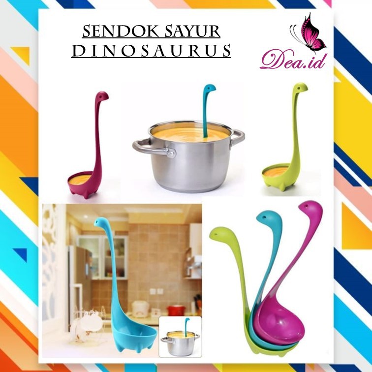 [DEASTORE] SENDOK SAYUR / SENDOK KUAH / CENTONG SPATULA DINOSAURUS ANTI TUMPAH DAN JATUH