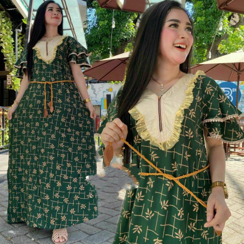 Dress Tile Lengan Tumpuk / Dress Tile / Tuspin hijab