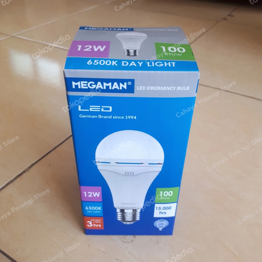 MEGAMAN Lampu LED Emergency 12 Watt 12W - Putih 6500K