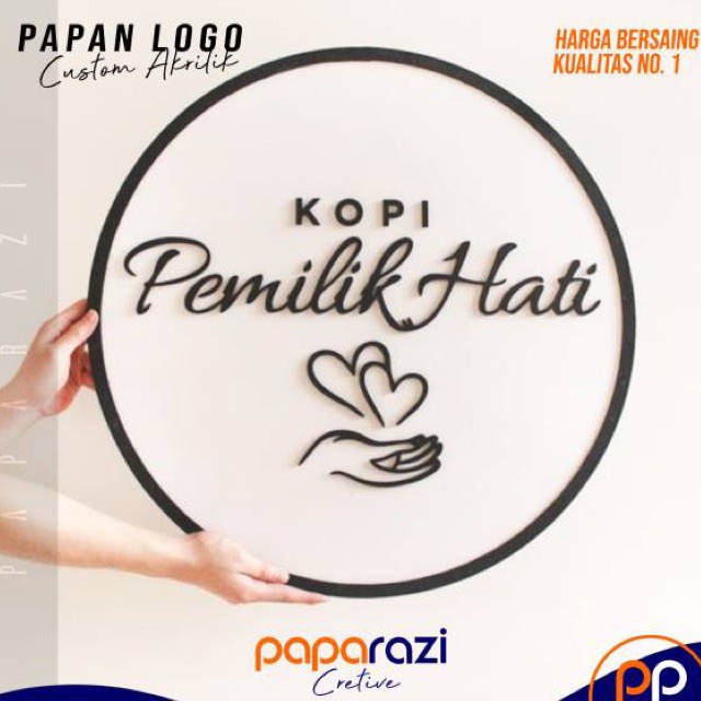 DISC% Papan IklanLogo TIMBUL Akrilik Outdoor Papan Nama Merk Brand Signage Logo Papan Nama Toko