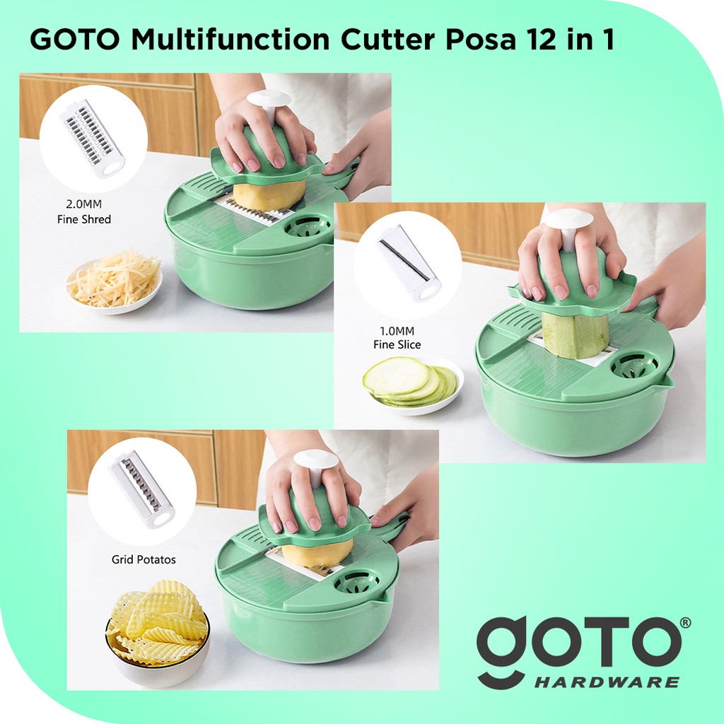 Goto Alat Pemotong Sayur 12 In 1 Multifungsi Cutter Peeler Parutan Serbaguna-3