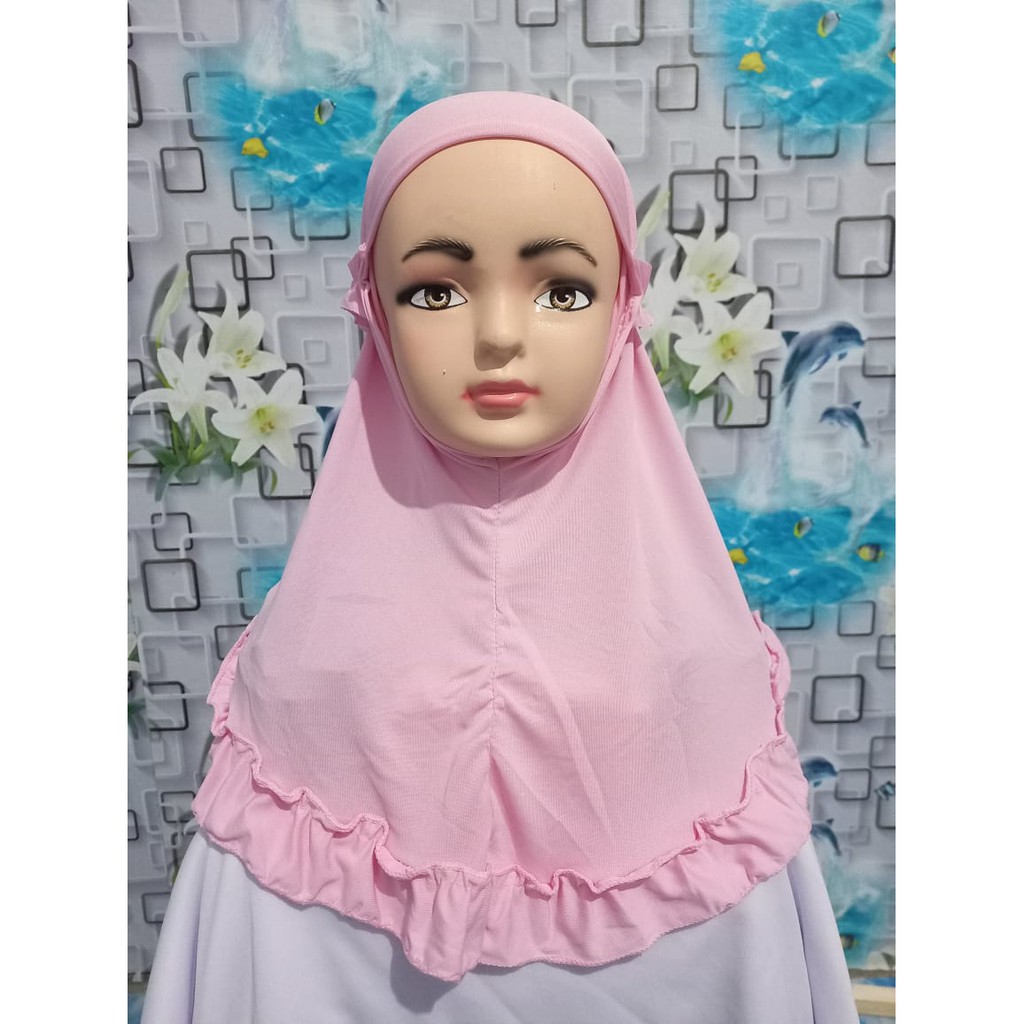jilbab / anak / bayi / hijab /allsize 0-3 tahun/ CARLA-PINK BABY