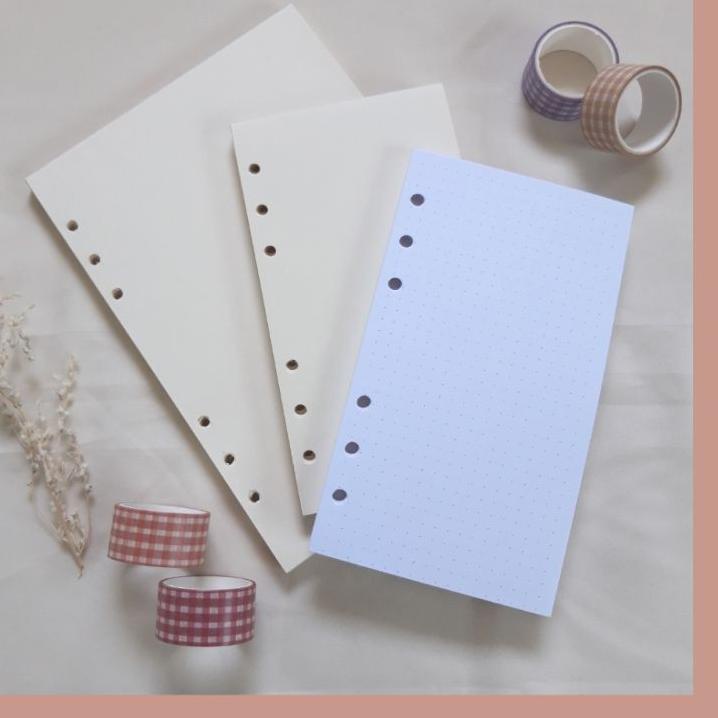 

[KODE 8QHjk] REFIL ISI ULANG BINDER A5 A6 | 6 RING HOLES LUBANG | BOOKPAPER 90GSM | HVS 100GSM | 50 LEMBAR