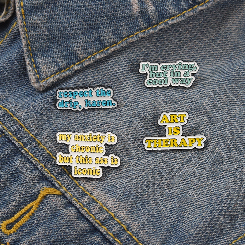 Bros Pin Enamel Desain Quotes Terkenal 50 Gaya Untuk Hadiah Teman