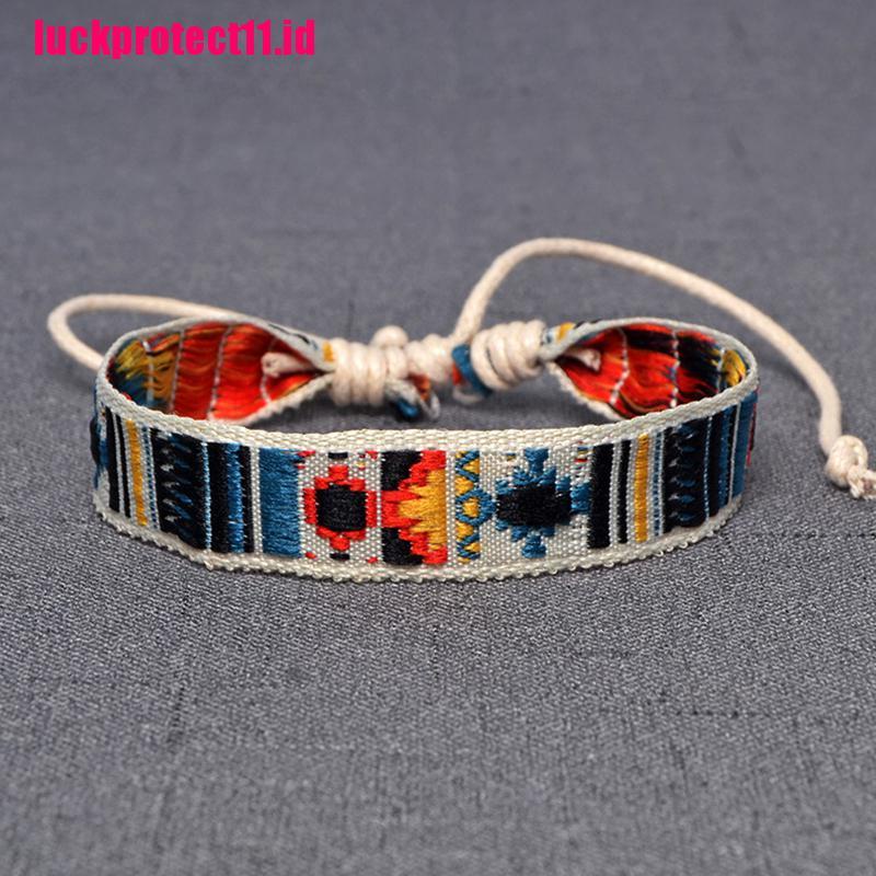 (LUCK) Gelang Tangan Tali Kepang Handmade Gaya Bohemia Etnik Untuk Wanita