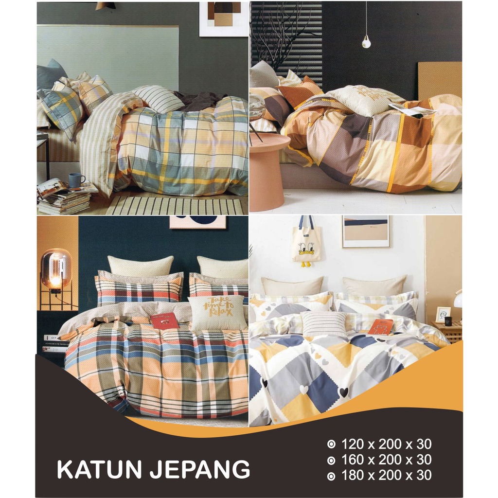 Sprei Set Sandy Collection Emerald Katun Jepang Extra King 200x200 Tinggi 30cm