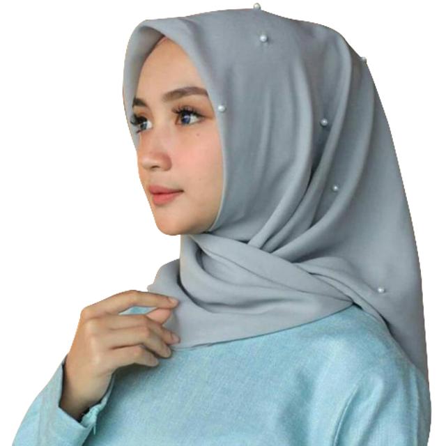 Hijab Jilbab segi empat segiempat mutiara Shopee 