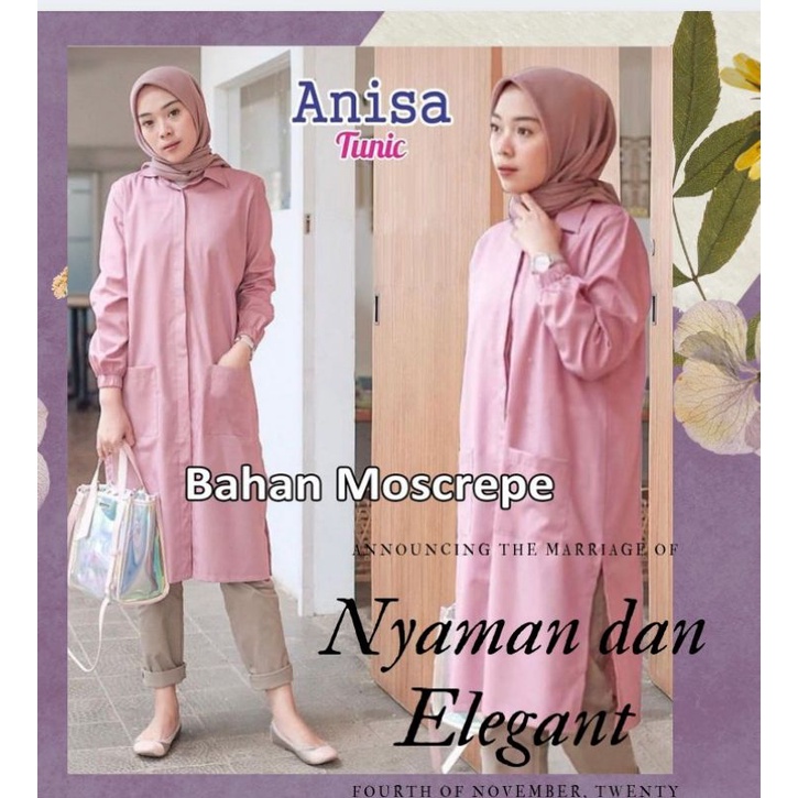 Tunik Syiraaswardrobe remaja  wanita kekinian hitam polos 2021 moscrepe busui bumil murah muslimah l