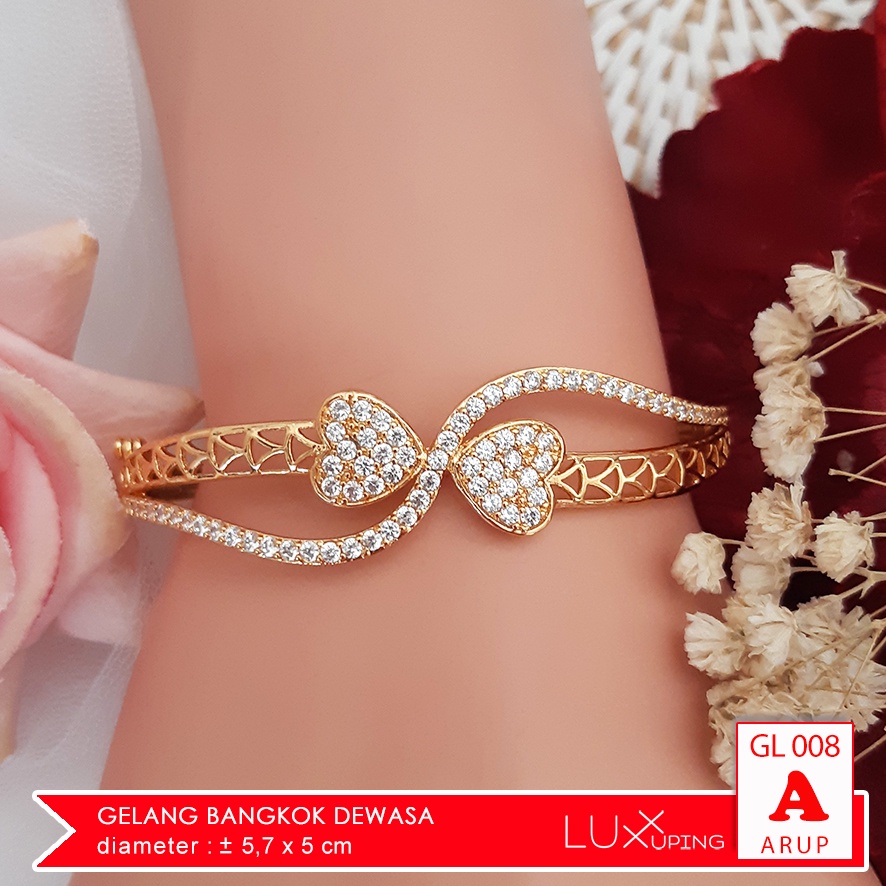 GL 008 Gelang Bangkok Dewasa Permata Zirkon Perhiasan Lapis Mas Gelang Xuping Gold Bangle Yaxiya Luxx Xuping