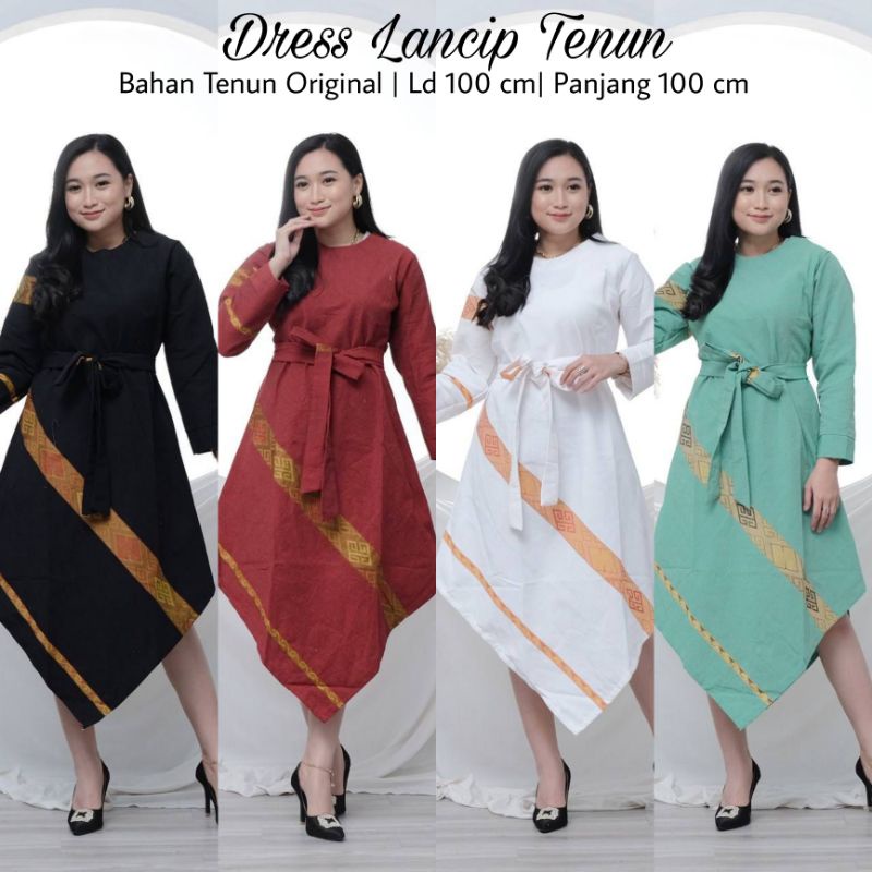 Dress Lancip Full Tenun Original - Naira Batik