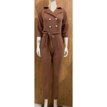 fashion wanita #058, JUMPSUIT KRAH JAS CELANA PANJANG TANGA 3/4 KANCING VARIASI BAHAN SCUBA IMPORT PREMIUM