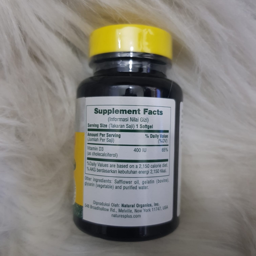 NaturesPlus Vitamin D3 400IU '90