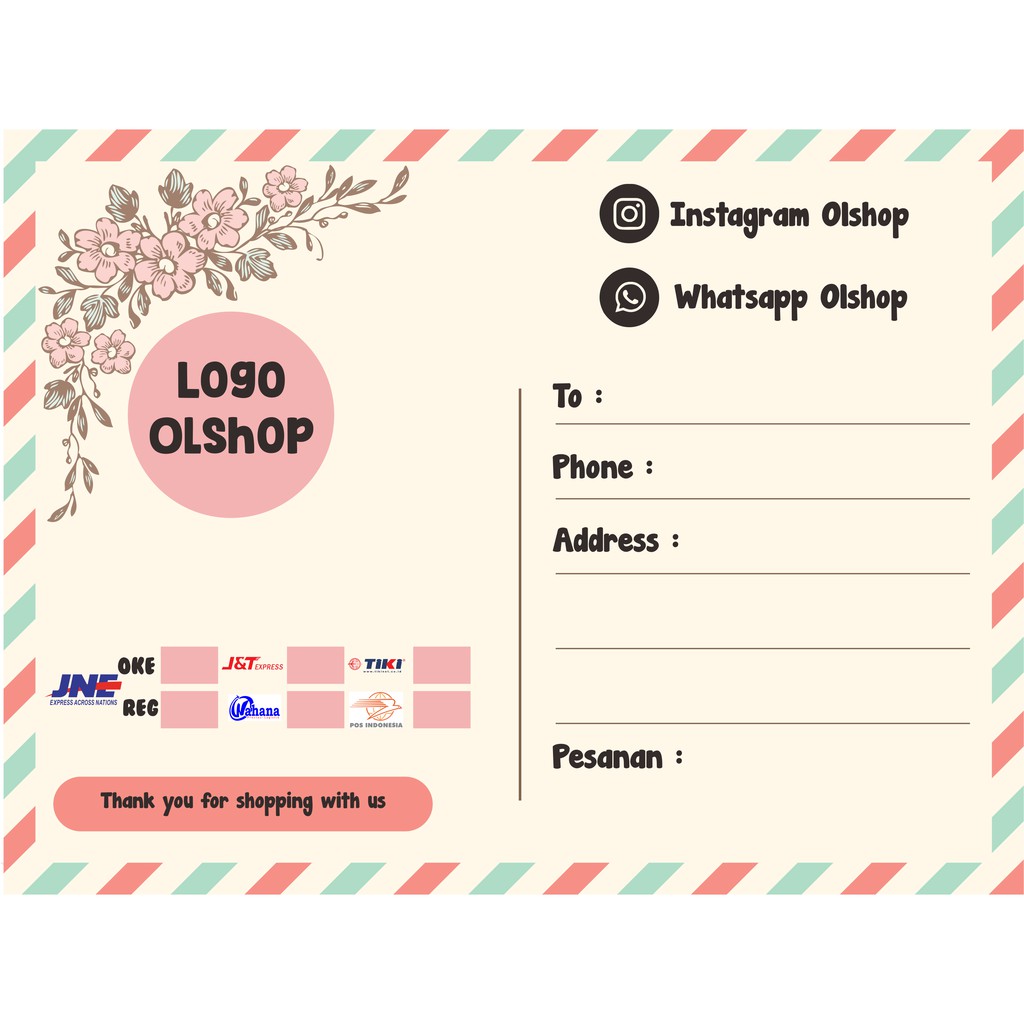 Sticker Olshop Stiker Online Shop Stiker Pengiriman Paper
