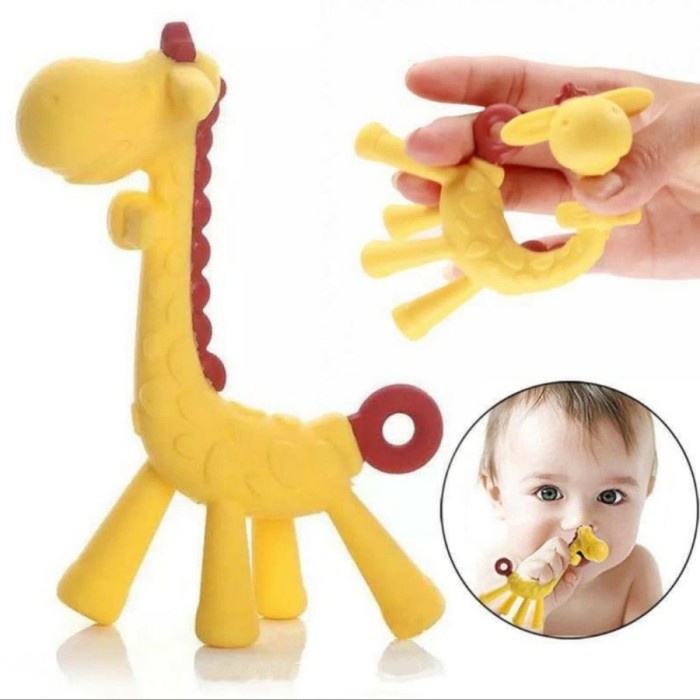 TokoPapin Mainan Gigitan Anak Bayi Jerapah Silicone Teether Bayi Giraffe Silikon