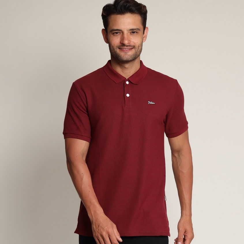 kaos kerah Maroon premium pria kaos polo shirt pria