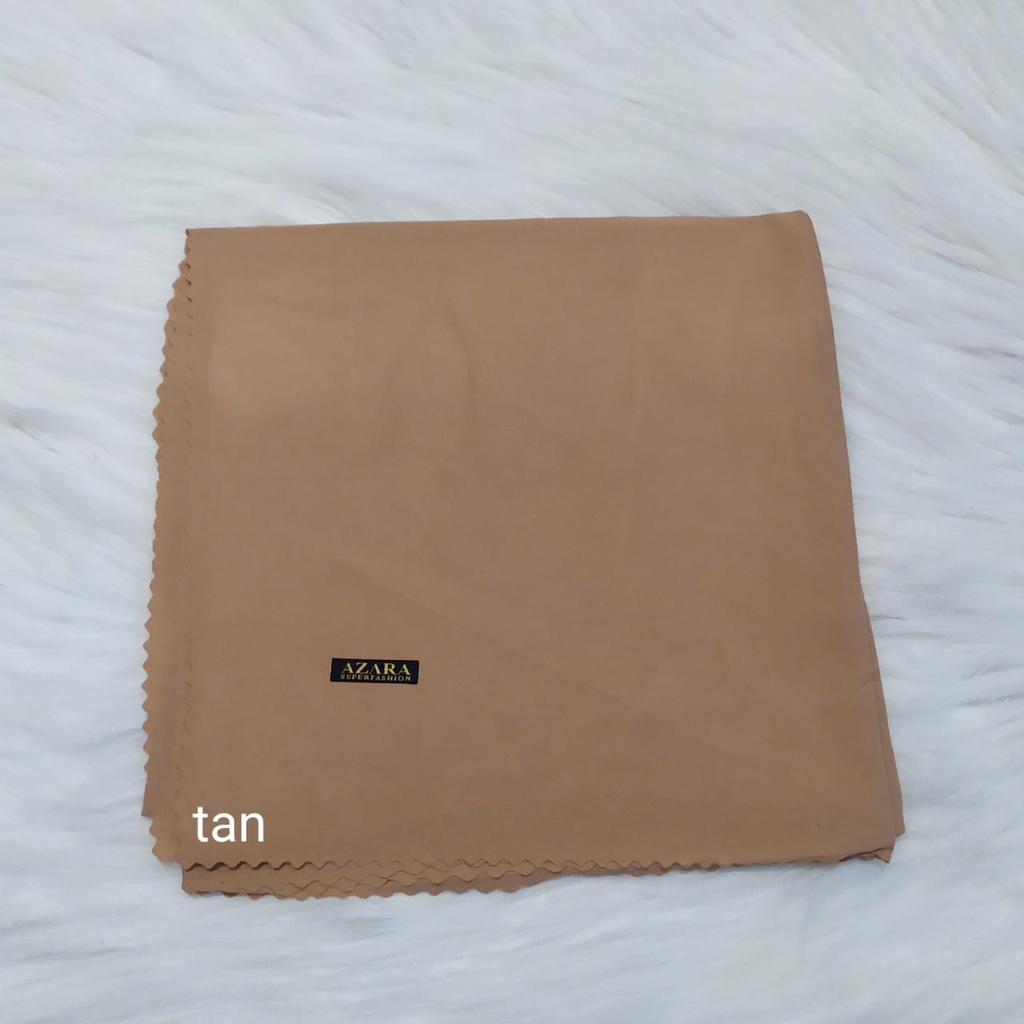 Hijab Azara Oskara / masahi syari 130x130cm LC Jilbab square / segiempat jumbo syar'i Lasercut/Voal-Tan