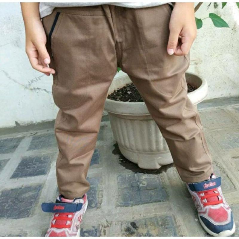 CELANA CHINO ANAK Tanggung/Celana Panjang Anak Laki Rip Pinggang Karet USIA 12-19 Tahun