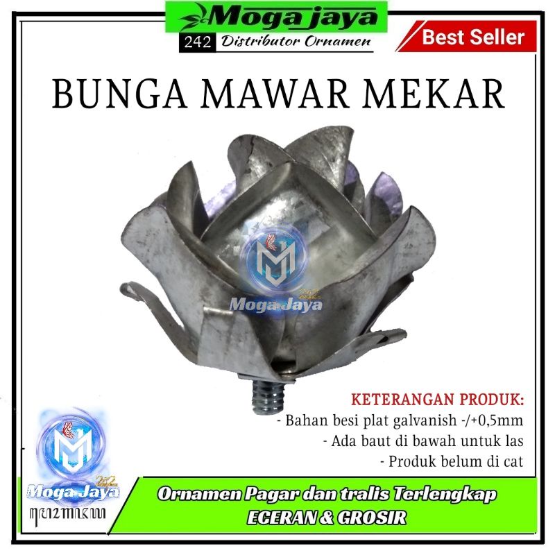 bunga mawar besi ornamen tralis