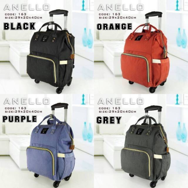 Troli Ransel Anello Diaper Bag 4 Roda MultiFungsi Trolley Perlengkapan Bayi Bisa Bongkar Pasang