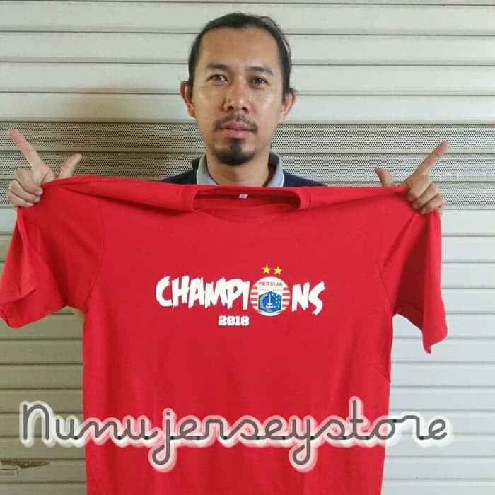 NJSTO1081 KAOS BAJU PERSIJA JAKARTA CHAMPIONS JUARA REAL PICTURE ASLI
