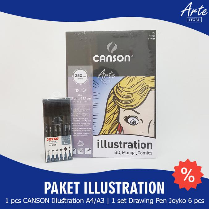 

(BISA COD) PAKET ILLUSTRATION (Canson Illustration dan Drawing Pen Set) LIMITED EDITION Kode 689