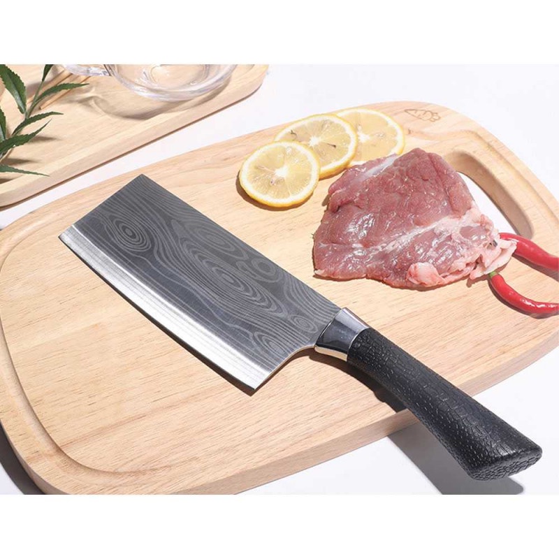 Pisau Dapur Meat Daging Chef Damascus Pattern Cleaver Knife 7 Inch