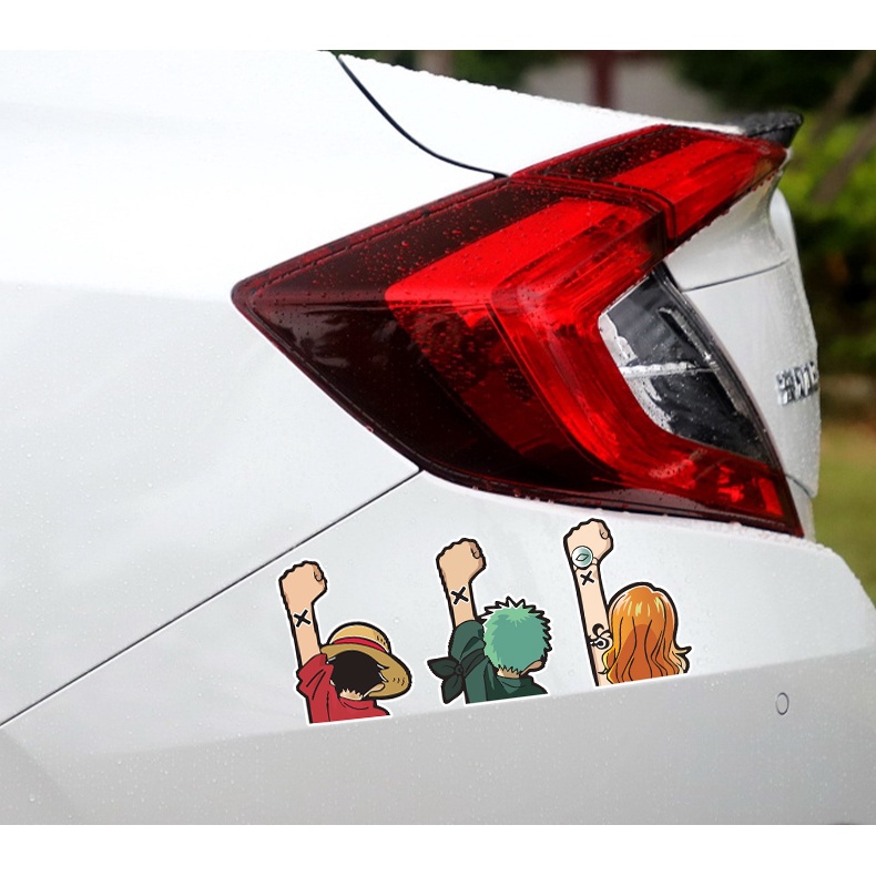 Stiker Reflektif Motif Kartun One Piece Luffy Roronoa Zoro Tony Tony Chopper Untuk Dekorasi Mobil / Motor