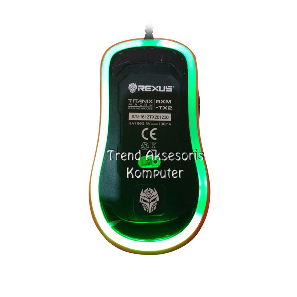 Trend-Rexus Titanix TX2 Macro Gaming Mouse 6D USB with LED - Hitam