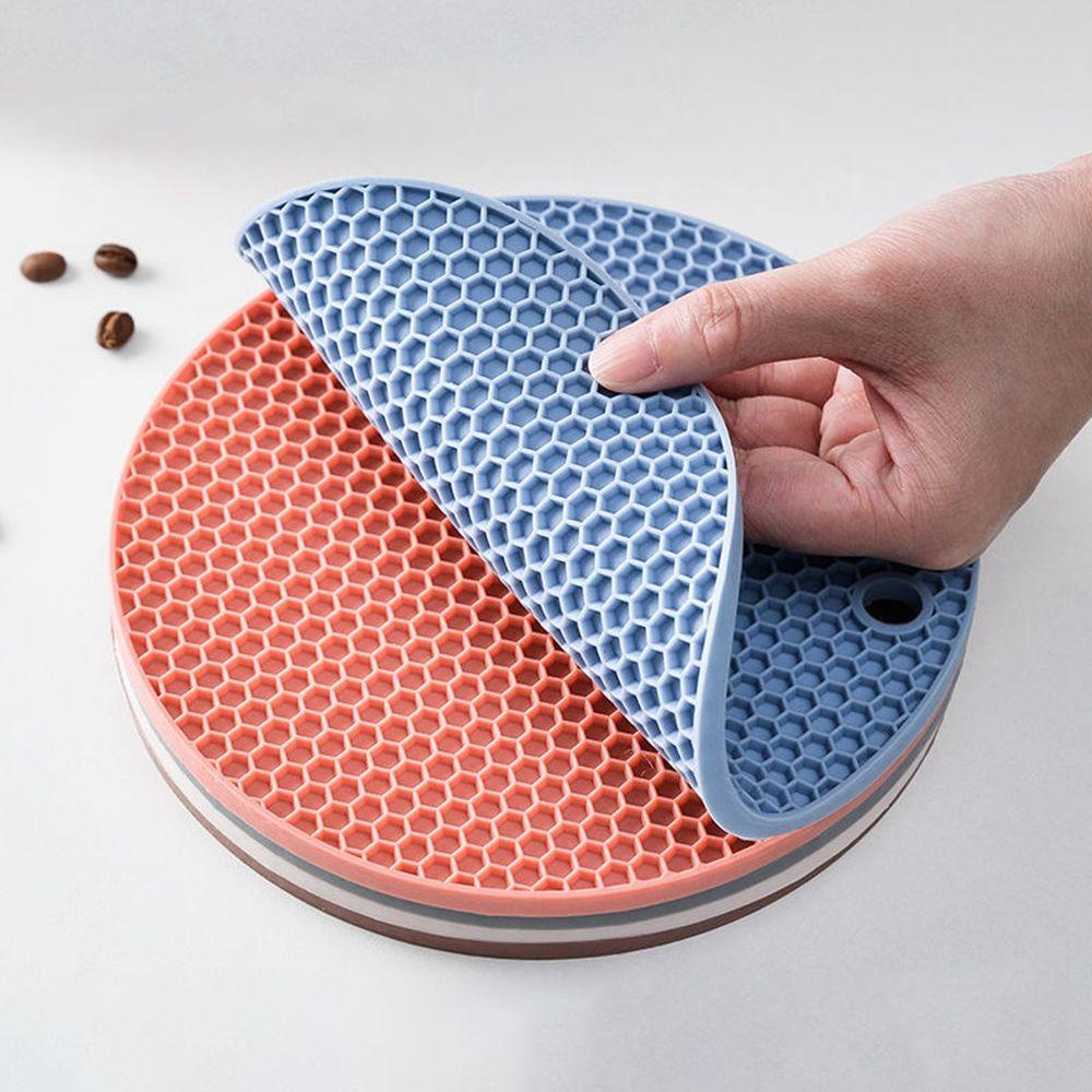 【 ELEGANT 】 Trivet Mat Isolasi Serbaguna Mudah Cuci Dan Kering Waterproof Coaster Round Mat Alas Sub-dish Matras Honeycomb