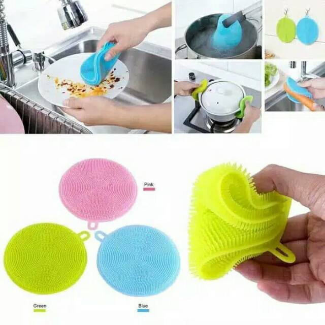Ready Spons Cuci Piring Silikon Anti Kuman / Spons Serbaguna / Spons Cuci Silikon